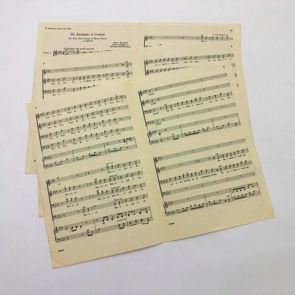 Vintage 1936 Yale Glee Club Series De Animals a-Comin' Music Booklet 11 pages - Picture 3 of 4